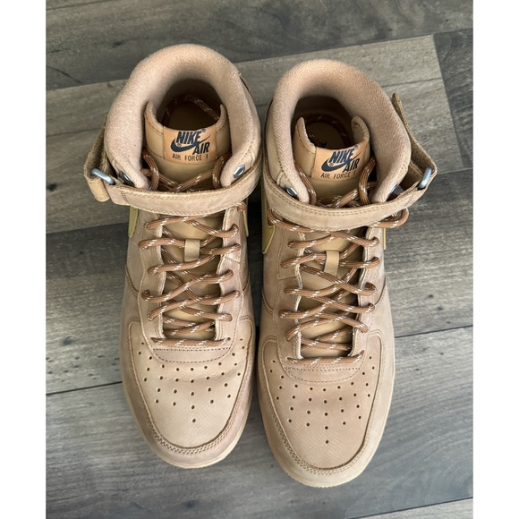 Nike Air Force 1 Mid '07 Flax/Wheat Gum Light Brown Shoes Size 12 EUC - Picture 7 of 12